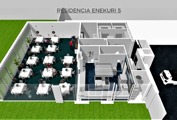 Planta primera 3D Oficinas en Madrid