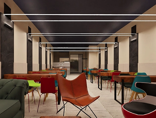 Detalle de salón en vivienda en Getxo en render 3D
